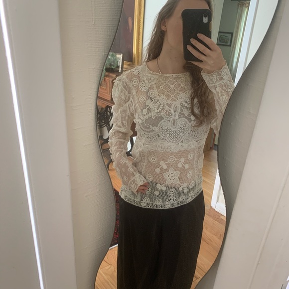 Vintage lace long sleeve blouse - Picture 6 of 6